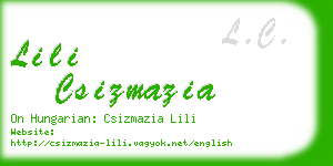 lili csizmazia business card